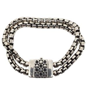 Zina Sterling Silver Double Box Link Bracelet #21623